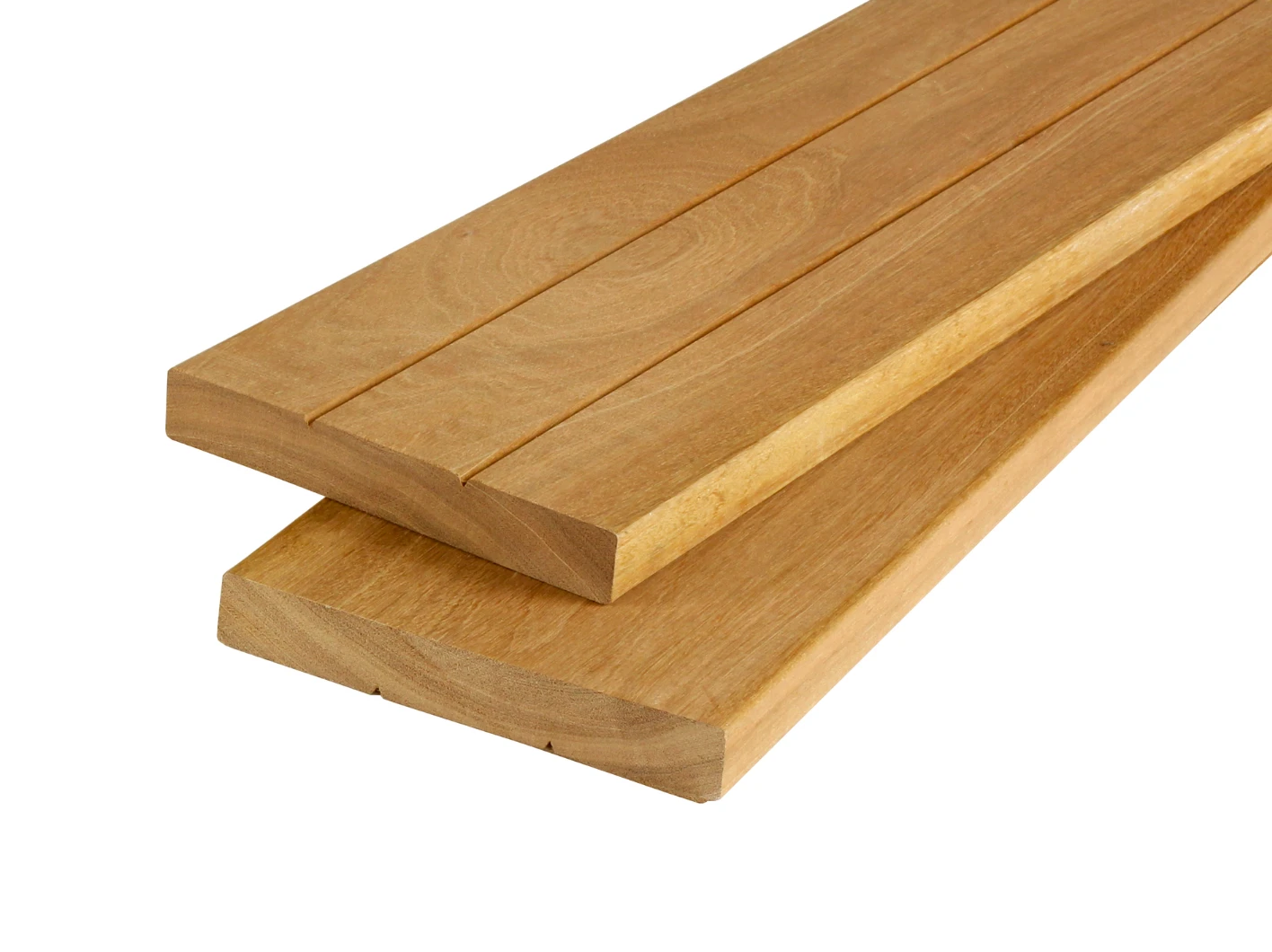 Bankirai Hardhout Vlonderplank 2.8 x 19 cm (28 x 190 mm) Groef/Glad - Lengte 395 cm - Afbeelding 1